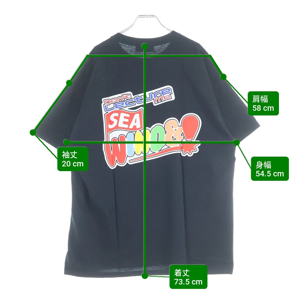 WIND AND SEA(ウィンダンシー) SEATOMO-DLM TEE ロゴ刺繍 クルーネック 半袖Tシャツ カットソー ブラック WDS-CS-301