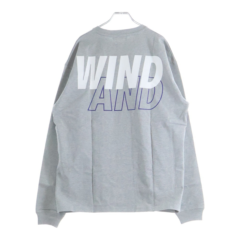 WIND AND SEA(ウィンダンシー) 22SS SEA L/S TEE ロゴプリント クルーネック 長袖Tシャツ カットソー グレー WDS-SEA-22S-01
