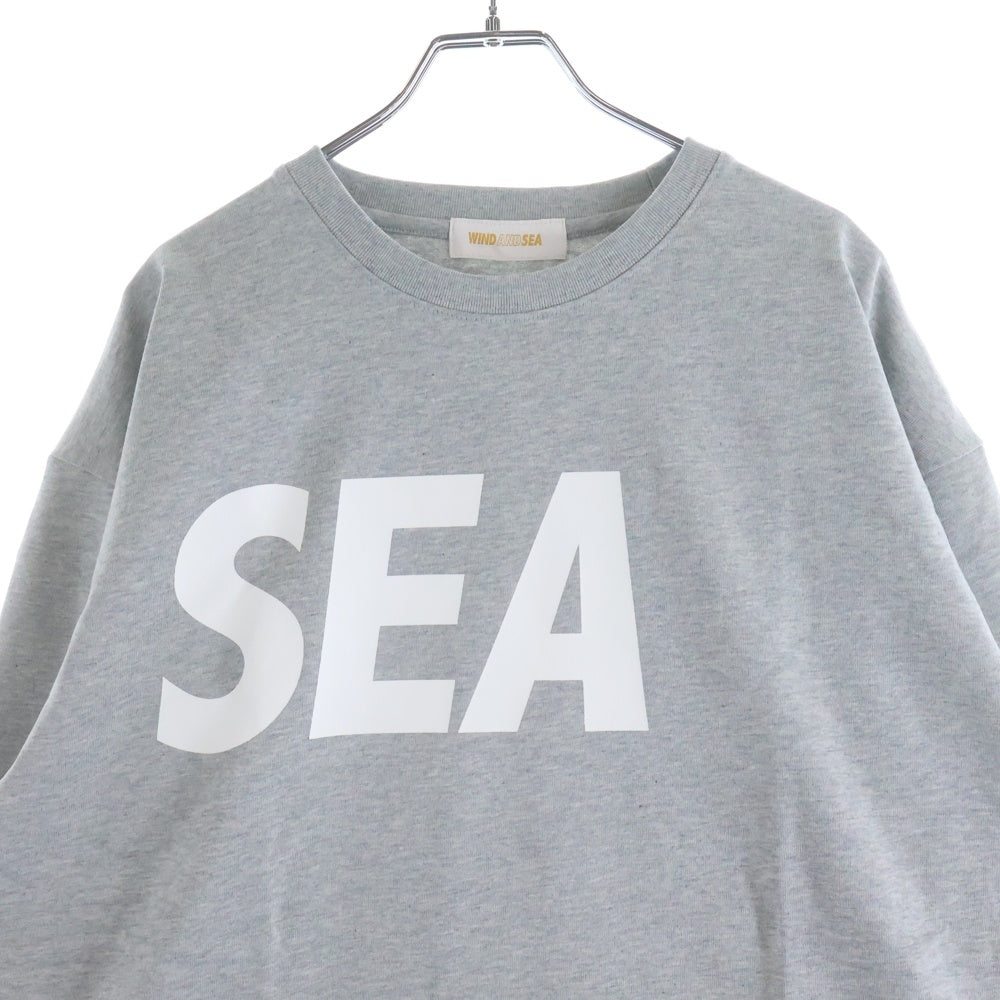 WIND AND SEA(ウィンダンシー) 22SS SEA L/S TEE ロゴプリント クルーネック 長袖Tシャツ カットソー グレー WDS-SEA-22S-01