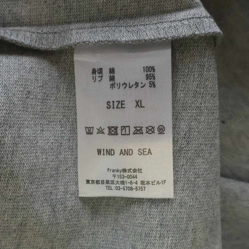 WIND AND SEA(ウィンダンシー) 22SS SEA L/S TEE ロゴプリント クルーネック 長袖Tシャツ カットソー グレー WDS-SEA-22S-01