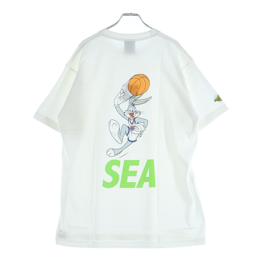 WIND AND SEA(ウィンダンシー) ×SPACE JAM 25TH ANNIVERSARY BUGS BUNNY S/S TEE スペースジャム 25周年記念 刺繍 クルーネック 半袖Tシャツ カットソー ホワイト WDS-SPJ-04