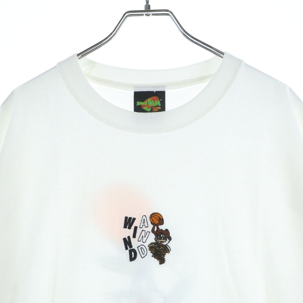 WIND AND SEA(ウィンダンシー) ×SPACE JAM 25TH ANNIVERSARY BUGS BUNNY S/S TEE スペースジャム 25周年記念 刺繍 クルーネック 半袖Tシャツ カットソー ホワイト WDS-SPJ-04