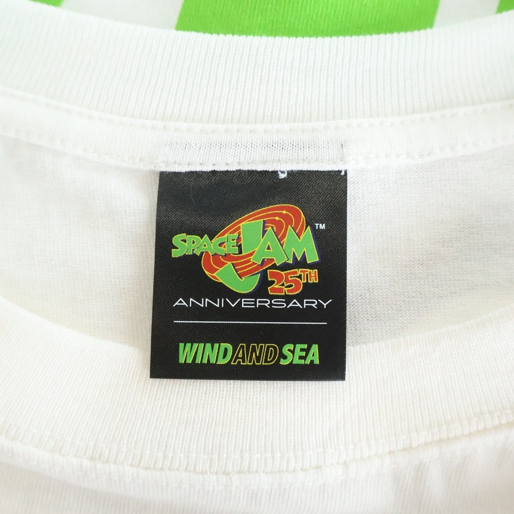 WIND AND SEA(ウィンダンシー) ×SPACE JAM 25TH ANNIVERSARY BUGS BUNNY S/S TEE スペースジャム 25周年記念 刺繍 クルーネック 半袖Tシャツ カットソー ホワイト WDS-SPJ-04