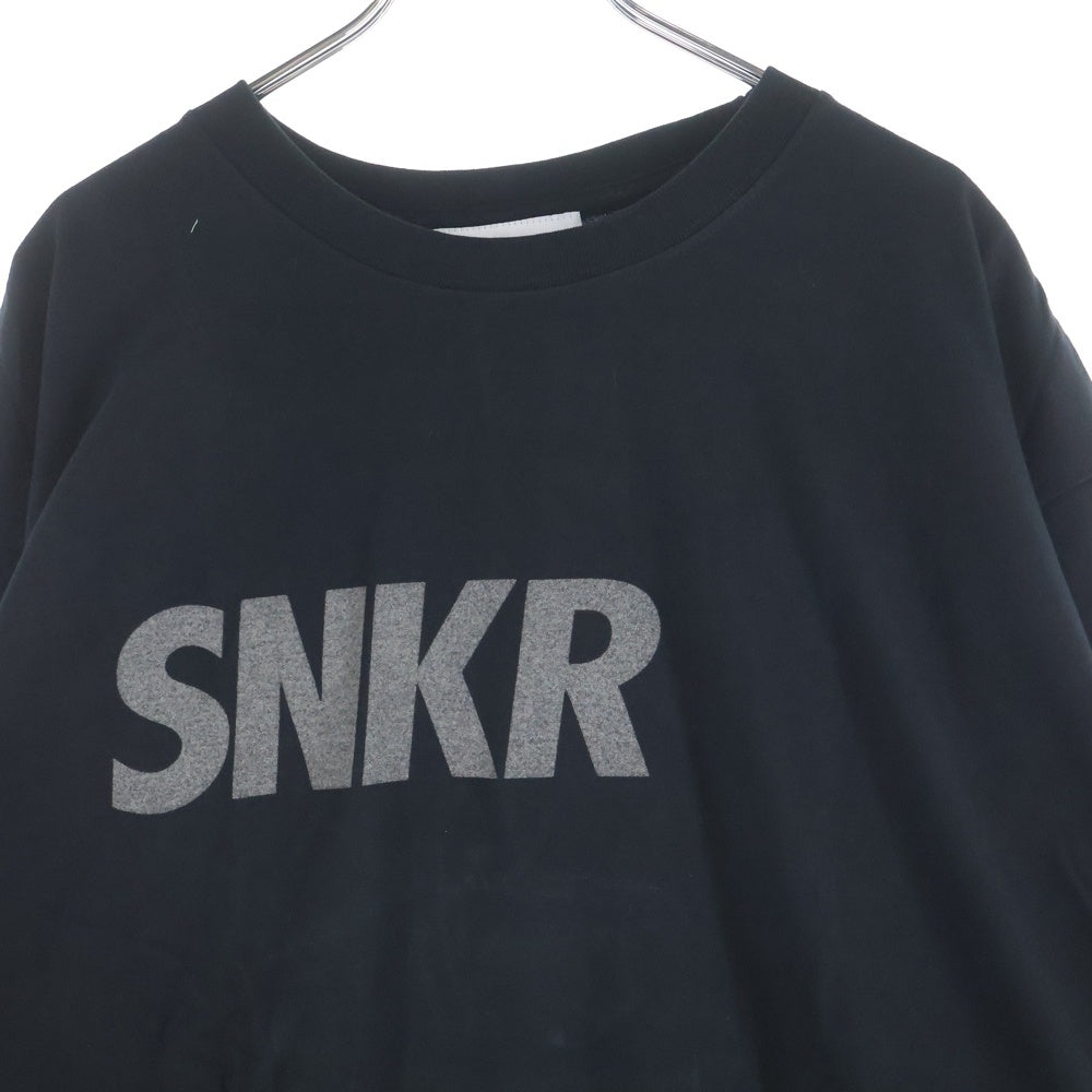 WIND AND SEA(ウィンダンシー) ×SNKR DUNK L/S TEE スニーカーダンク ロゴプリント クルーネック 長袖Tシャツ カットソー ブラック WDS-SNKR-2-06