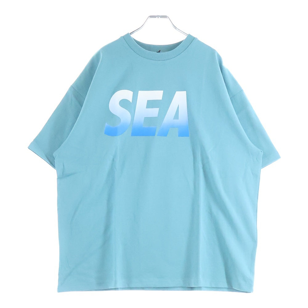 WIND AND SEA(ウィンダンシー) 25SS S/S TEE グラデーション ロゴプリント クルーネック 半袖Tシャツ カットソー ブルー WDS-O-SIGT-25-Q4-CS-01