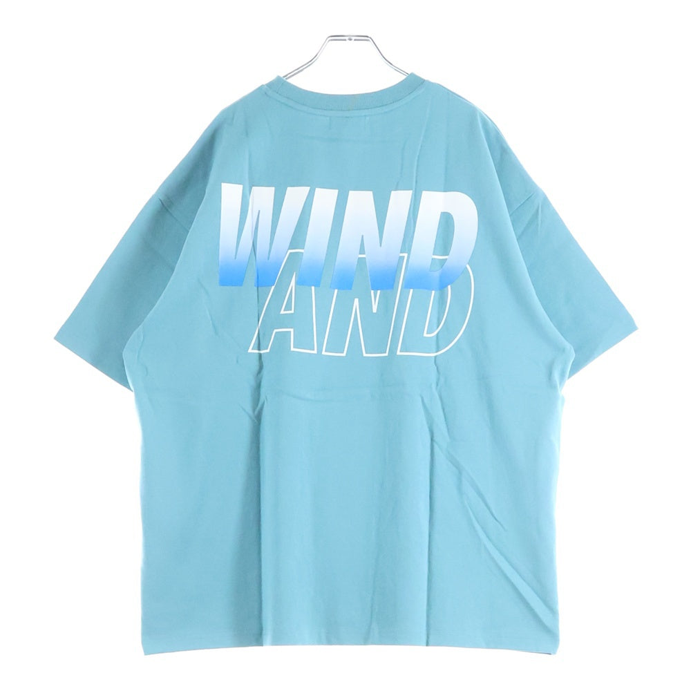 WIND AND SEA(ウィンダンシー) 25SS S/S TEE グラデーション ロゴプリント クルーネック 半袖Tシャツ カットソー ブルー WDS-O-SIGT-25-Q4-CS-01