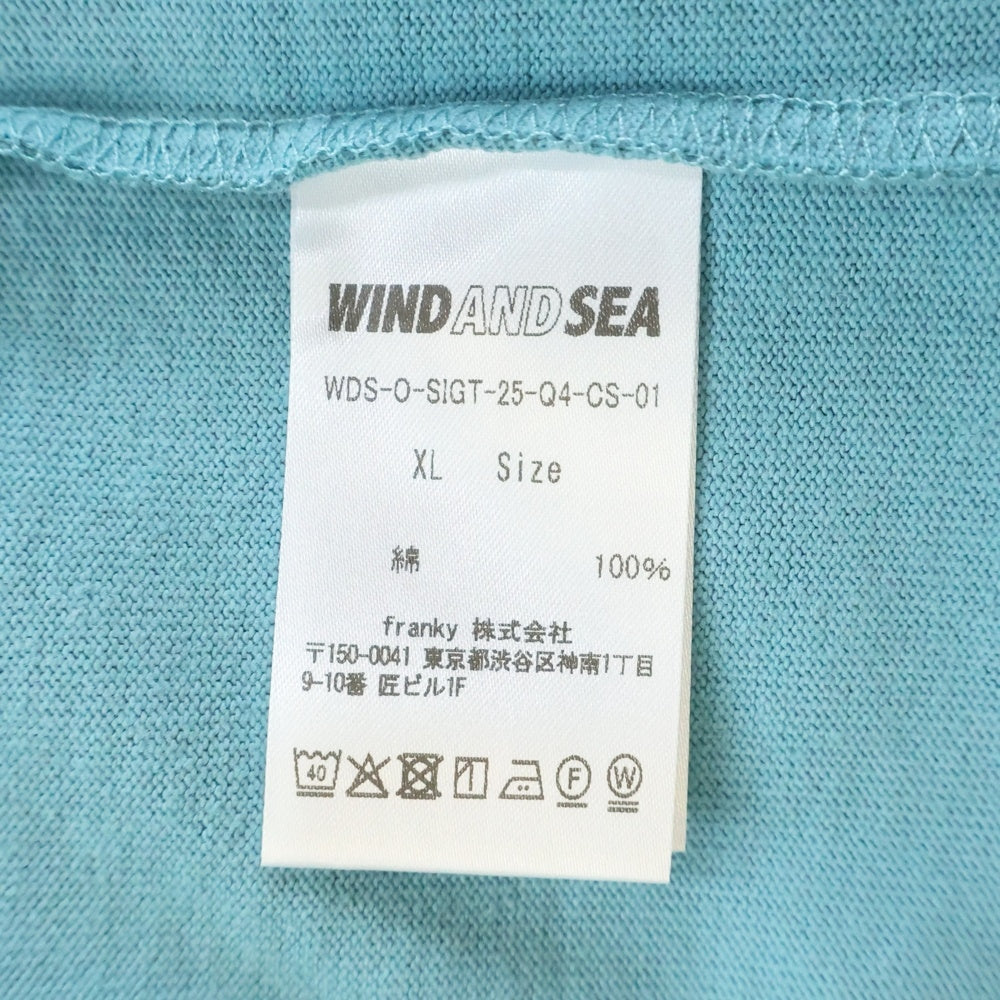 WIND AND SEA(ウィンダンシー) 25SS S/S TEE グラデーション ロゴプリント クルーネック 半袖Tシャツ カットソー ブルー WDS-O-SIGT-25-Q4-CS-01