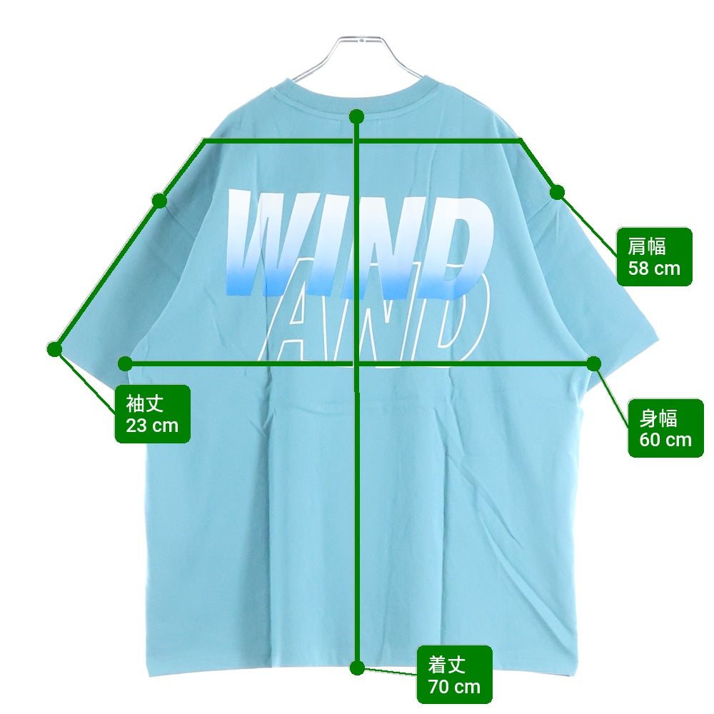 WIND AND SEA(ウィンダンシー) 25SS S/S TEE グラデーション ロゴプリント クルーネック 半袖Tシャツ カットソー ブルー WDS-O-SIGT-25-Q4-CS-01