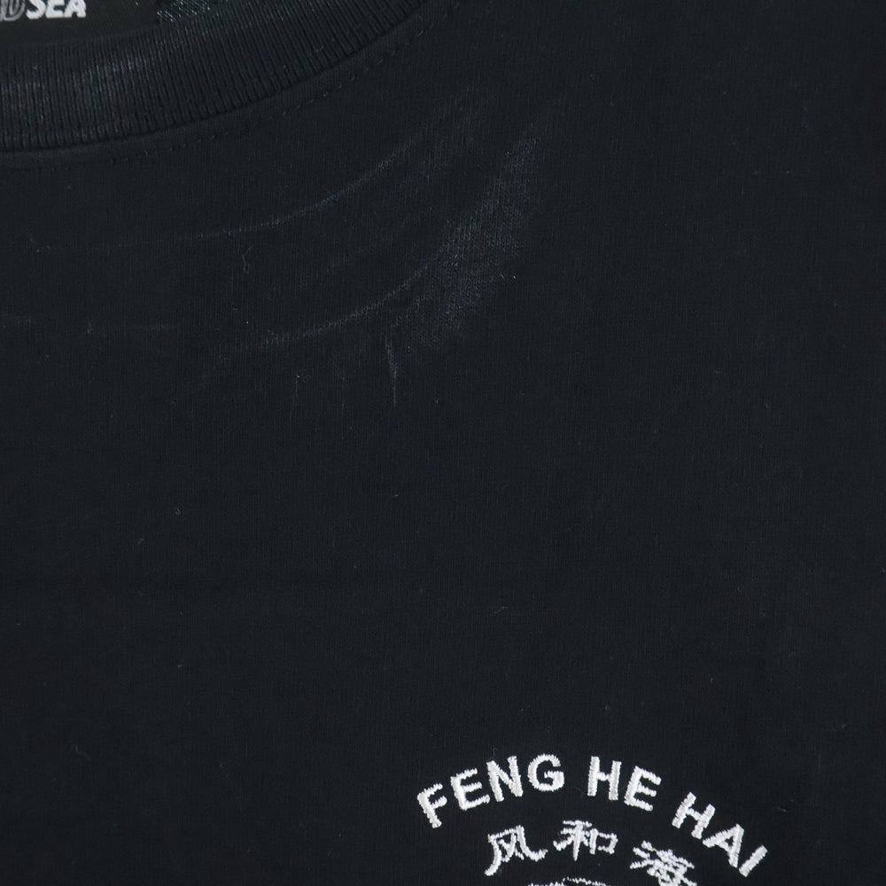 WIND AND SEA(ウィンダンシー) FENG FENG TEE ロゴプリント 刺繍 クルーネック 半袖Tシャツ カットソー ブラック WDS-CS-290