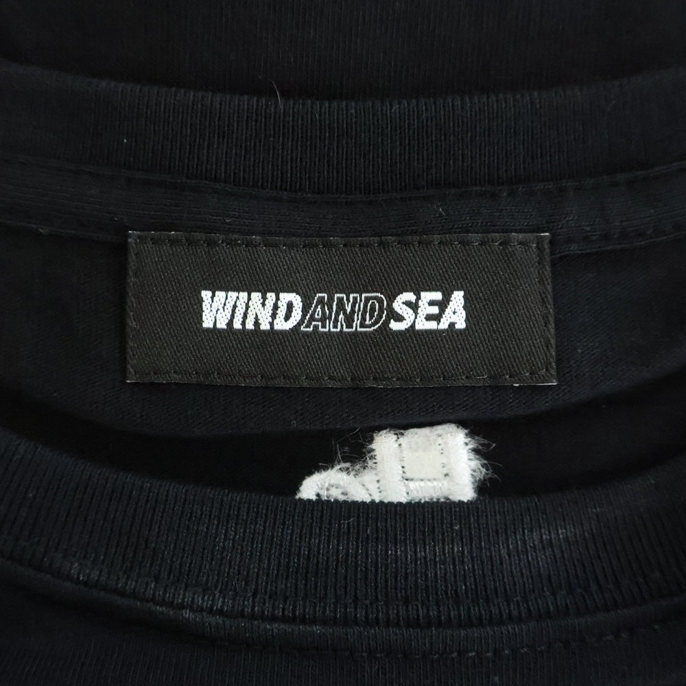 WIND AND SEA(ウィンダンシー) FENG FENG TEE ロゴプリント 刺繍 クルーネック 半袖Tシャツ カットソー ブラック WDS-CS-290