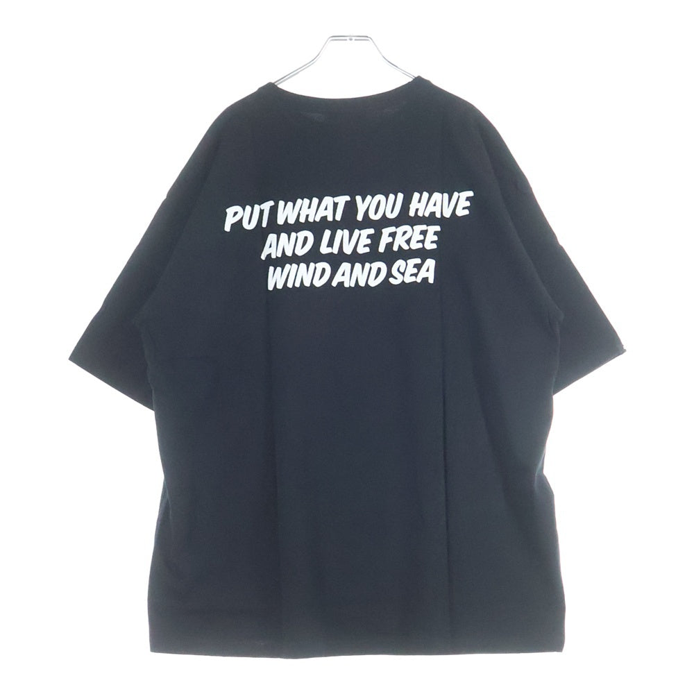 WIND AND SEA(ウィンダンシー) ×GEEK ARCVBX HOME WORK TEE ロゴ刺繍 クルーネック 半袖Tシャツ カットソー ブラック WDS-ARCVBX-35