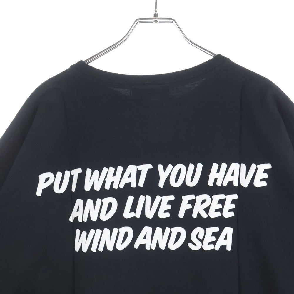 WIND AND SEA(ウィンダンシー) ×GEEK ARCVBX HOME WORK TEE ロゴ刺繍 クルーネック 半袖Tシャツ カットソー ブラック WDS-ARCVBX-35