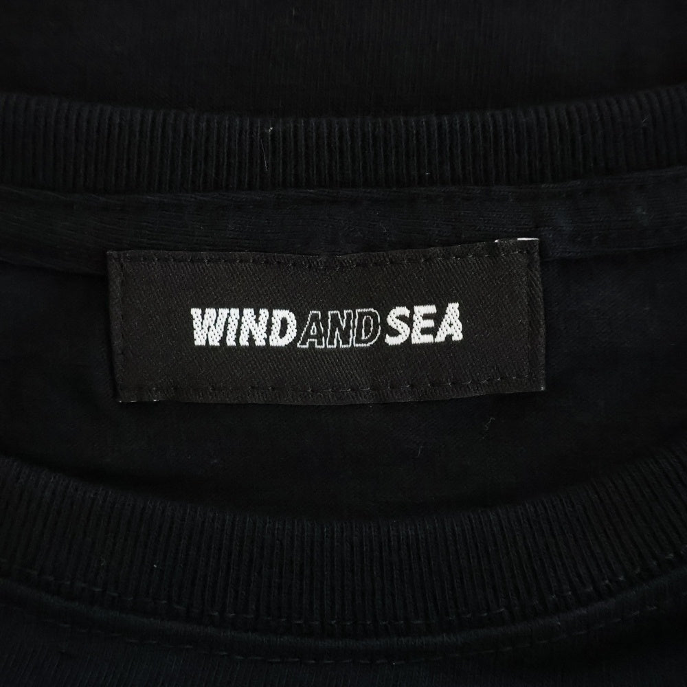 WIND AND SEA(ウィンダンシー) ×GEEK ARCVBX HOME WORK TEE ロゴ刺繍 クルーネック 半袖Tシャツ カットソー ブラック WDS-ARCVBX-35