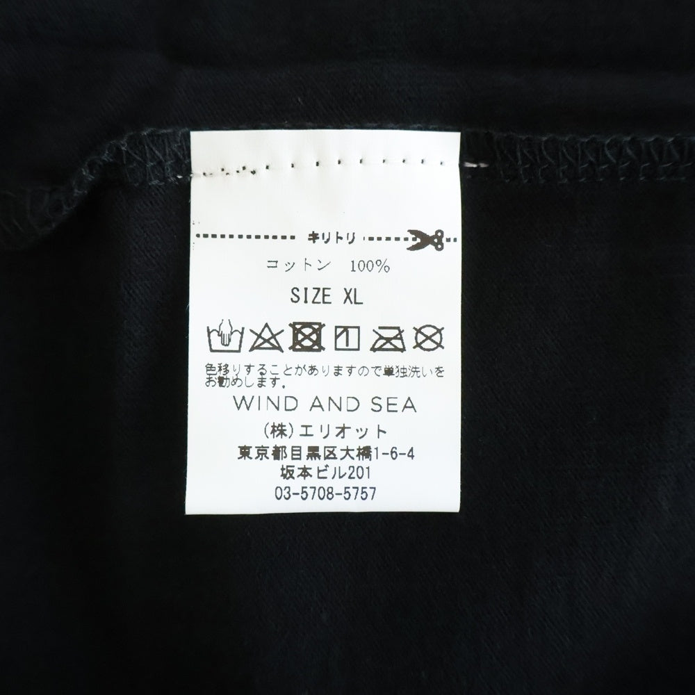 WIND AND SEA(ウィンダンシー) ×GEEK ARCVBX HOME WORK TEE ロゴ刺繍 クルーネック 半袖Tシャツ カットソー ブラック WDS-ARCVBX-35