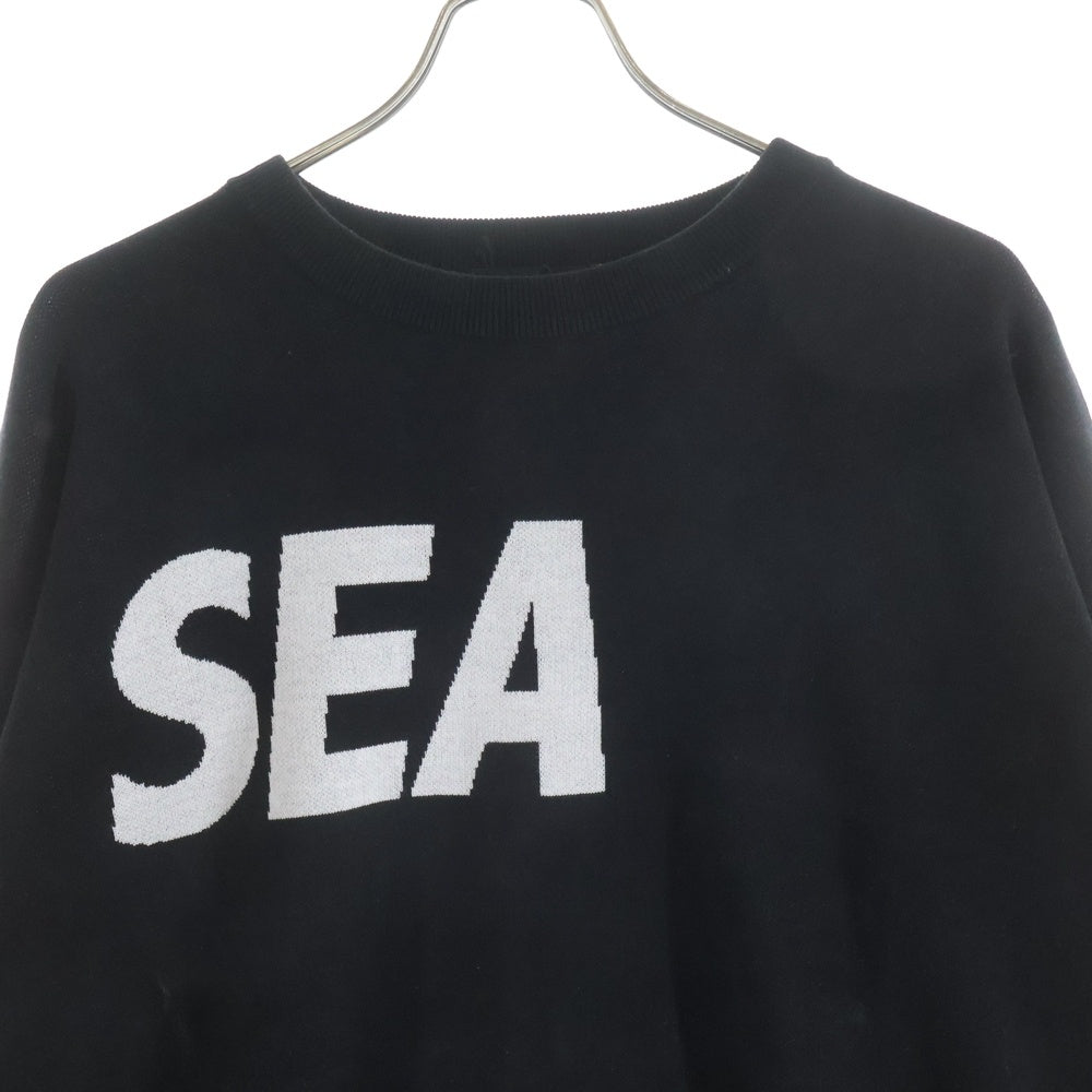 WIND AND SEA(ウィンダンシー) 23SS SILK_BLEND KNIT ロゴジャガード シルクブレンド ニット セーター ブラック WDS-O-SEA-23-Q3-KN-01