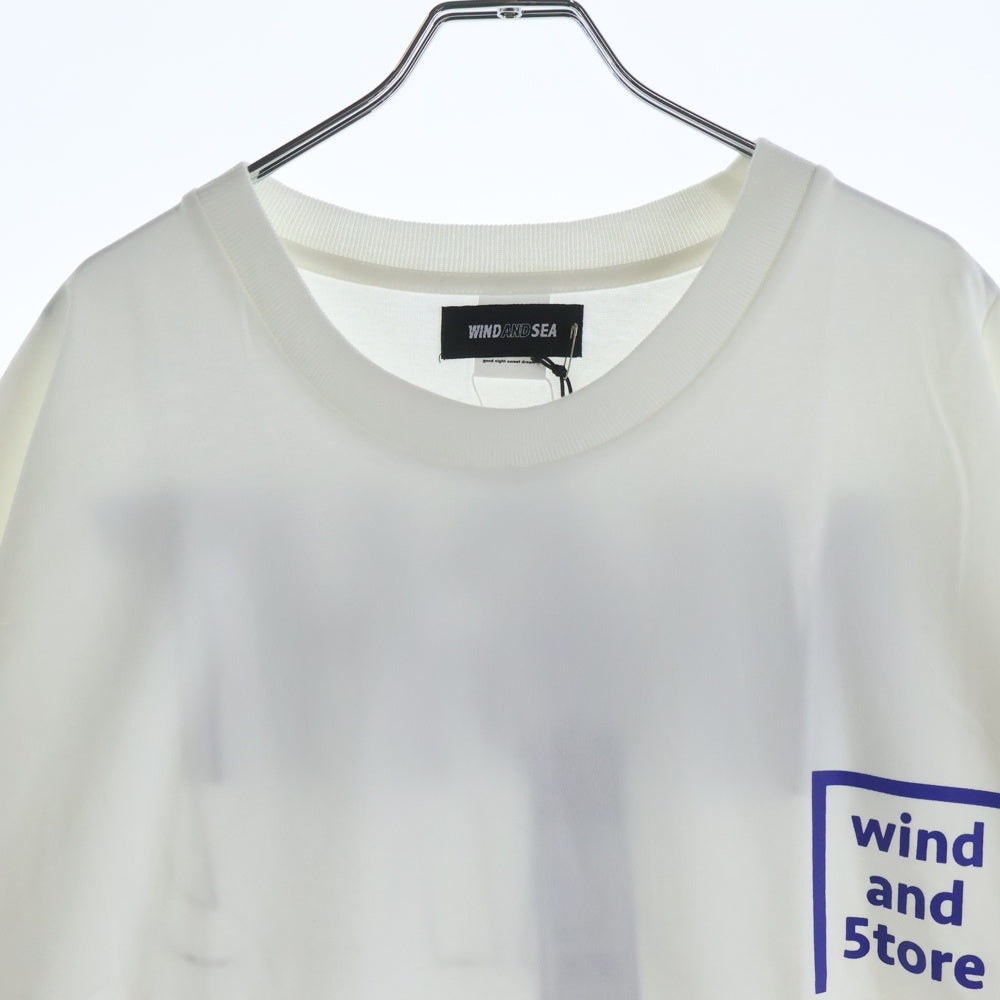 WIND AND SEA(ウィンダンシー) ×GOOD NIGHT 5TORE NIGHT AND T-SHIRT グッドナイトストア ロゴプリント クルーネック 長袖Tシャツ カットソー ホワイト WDS-GN5-04