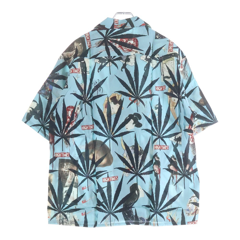 WACKO MARIA(ワコマリア) 24SS ×HIGHTIMES S/S HAWAIIAN SHIRT TYPE 2 ハイタイムズ ハワイアン 総柄 レーヨン 半袖アロハシャツ ブルー HIGHTIMESーWM-HI06