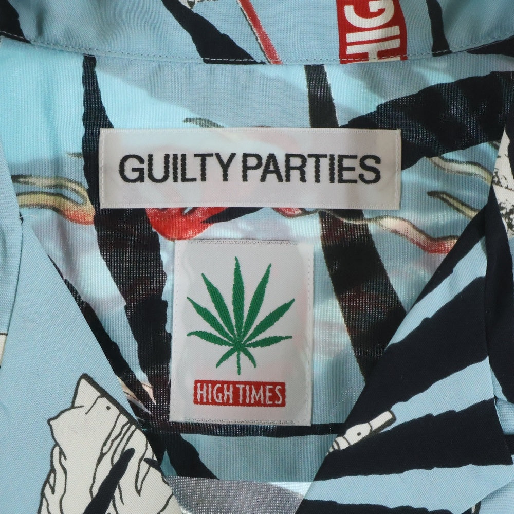 WACKO MARIA(ワコマリア) 24SS ×HIGHTIMES S/S HAWAIIAN SHIRT TYPE 2 ハイタイムズ ハワイアン 総柄 レーヨン 半袖アロハシャツ ブルー HIGHTIMESーWM-HI06