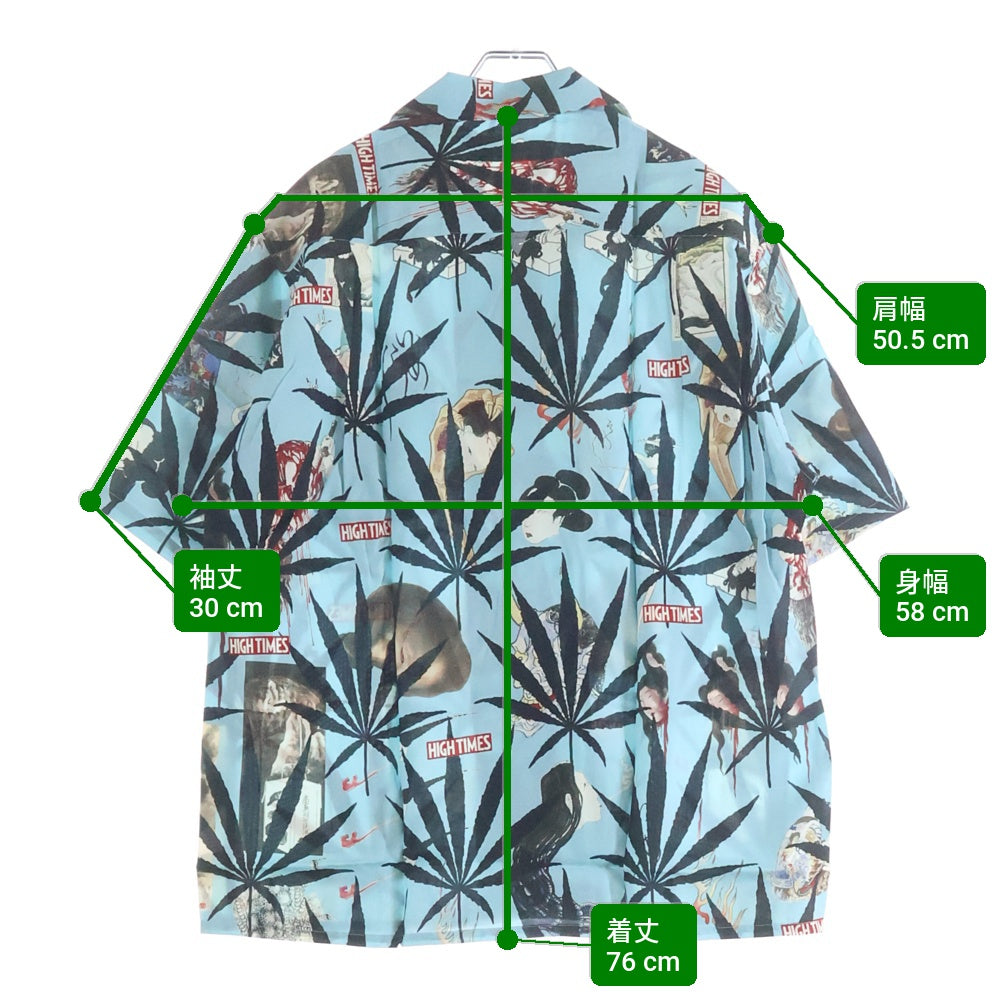 WACKO MARIA(ワコマリア) 24SS ×HIGHTIMES S/S HAWAIIAN SHIRT TYPE 2 ハイタイムズ ハワイアン 総柄 レーヨン 半袖アロハシャツ ブルー HIGHTIMESーWM-HI06