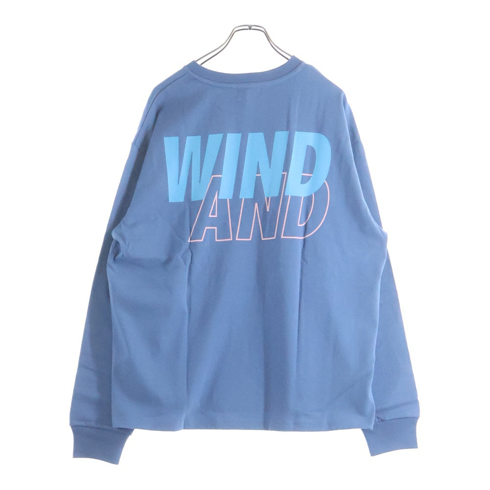 WIND AND SEA(ウィンダンシー) 25SS SEA LONG SLEEVE TEE ロゴプリント クルーネック 長袖Tシャツ カットソー ブルー WDS-O-SIG-25-Q3-CS-01