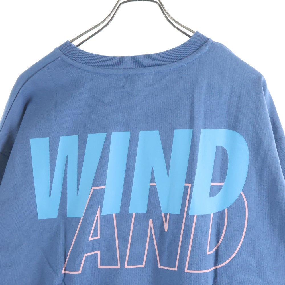 WIND AND SEA(ウィンダンシー) 25SS SEA LONG SLEEVE TEE ロゴプリント クルーネック 長袖Tシャツ カットソー ブルー WDS-O-SIG-25-Q3-CS-01