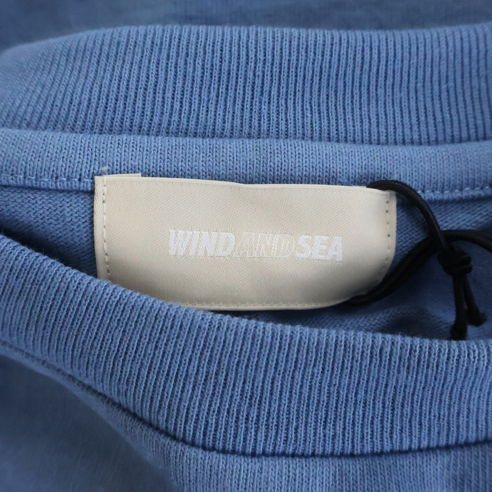 WIND AND SEA(ウィンダンシー) 25SS SEA LONG SLEEVE TEE ロゴプリント クルーネック 長袖Tシャツ カットソー ブルー WDS-O-SIG-25-Q3-CS-01