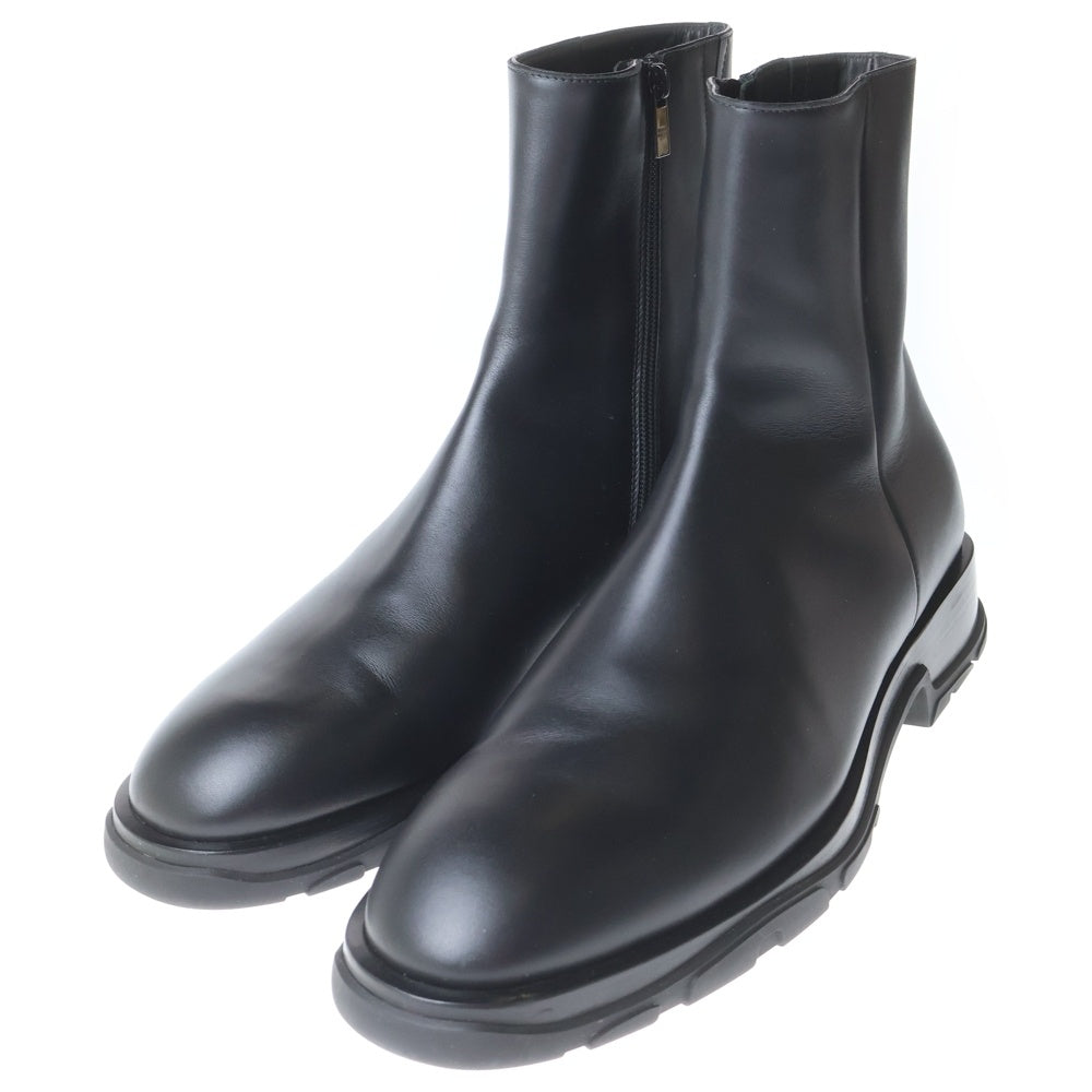 Alexander McQueen(アレキサンダーマックイーン) サイドジップ レザー アンクルブーツ ブラック 682816