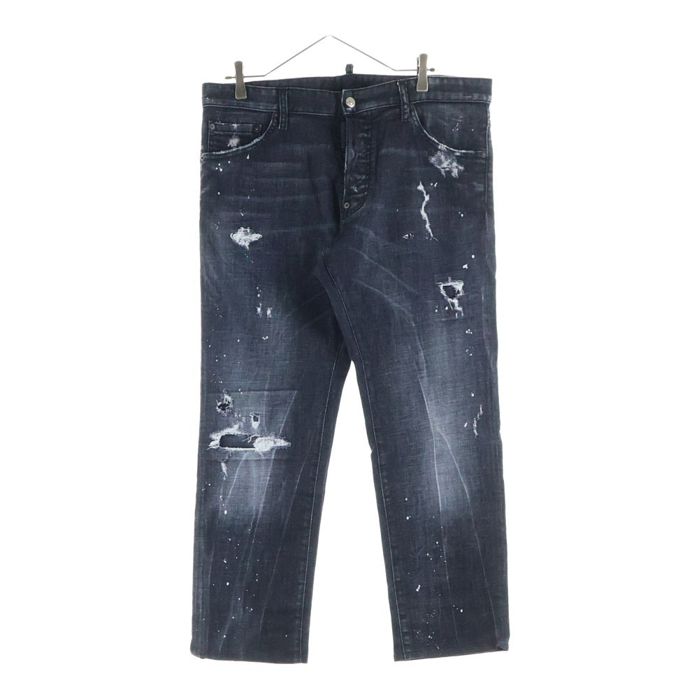 DSQUARED2(ディースクエアード) Tidy Biker タイディバイカー ダメージ デニムパンツ ブラック S74LB0489