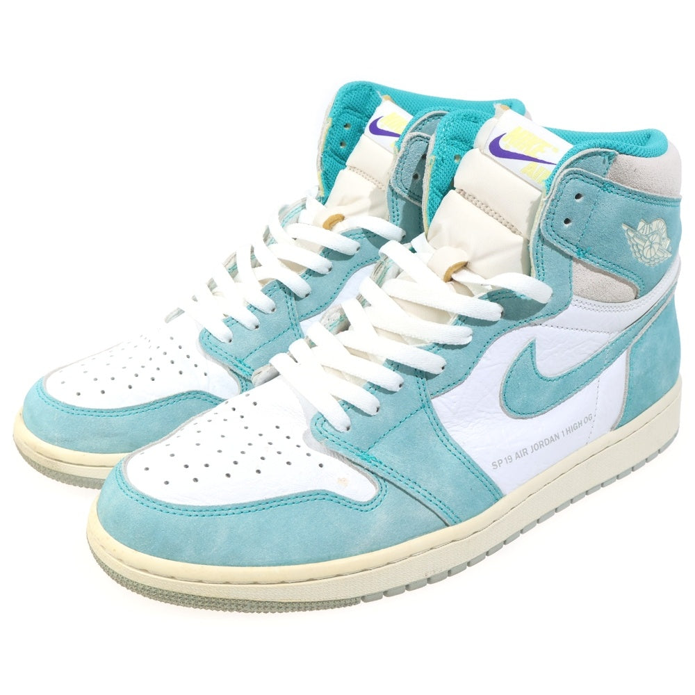 NIKE(ナイキ) AIR JORDAN1 RETRO HIGH OG エアジョーダン1 ターボグリーン ハイカットスニーカー ホワイト/グリーン US13/31cm 555088-311