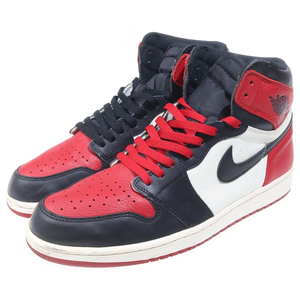 NIKE(ナイキ) AIR JORDAN1 RETRO HIGH OG エアジョーダン1 ブレッド ハイカットスニーカー ホワイト/レッド/ブラック US12/30cm 555088-610