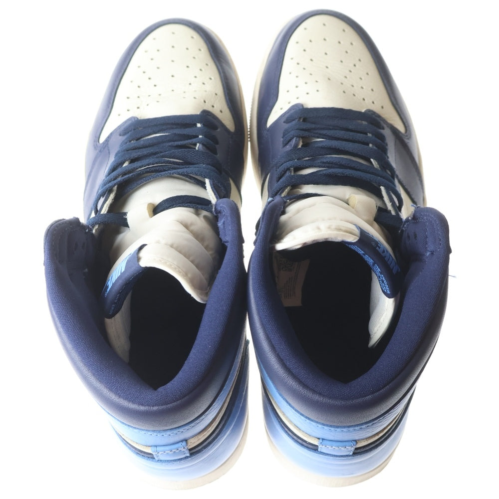 NIKE(ナイキ) AIR JORDAN1 RETRO HIGH OG OBSIDIAN UNIVERSITY BLUE エアジョーダン1 レトロ ハイカットスニーカー オブシディアン ブルー US13/31cm 555088-140