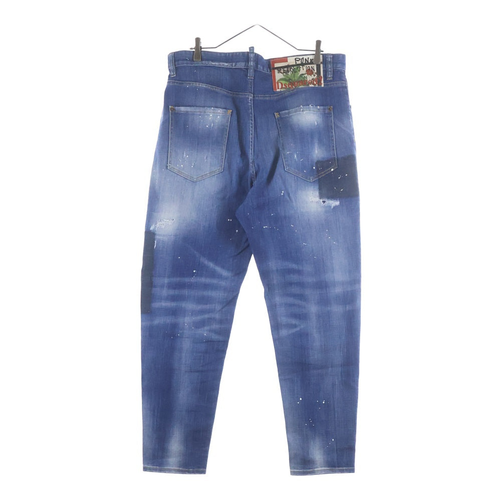 DSQUARED2(ディースクエアード) 80'S JEAN ボタンフライ ダメージ加工 デニムパンツ ジーンズ インディゴ S71LB0617 S30342