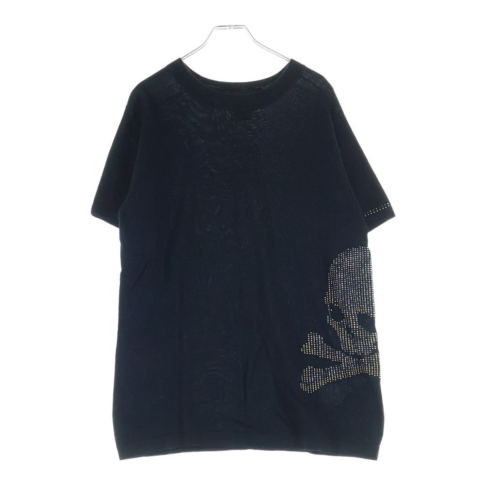 mastermind JAPAN(マスターマインドジャパン) スカル ラインストーン クルーネック半袖ニットTシャツ カットソー ブラック MQ-KN2-012