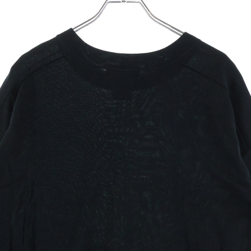 mastermind JAPAN(マスターマインドジャパン) スカル ラインストーン クルーネック半袖ニットTシャツ カットソー ブラック MQ-KN2-012