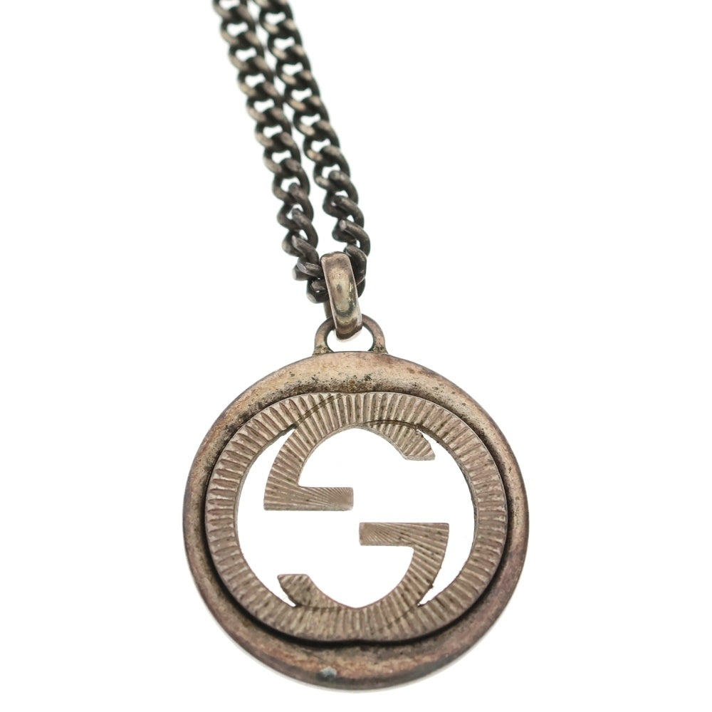 GUCCI(グッチ) インターロッキングG ロゴ モチーフ ネックレス シルバー レディース