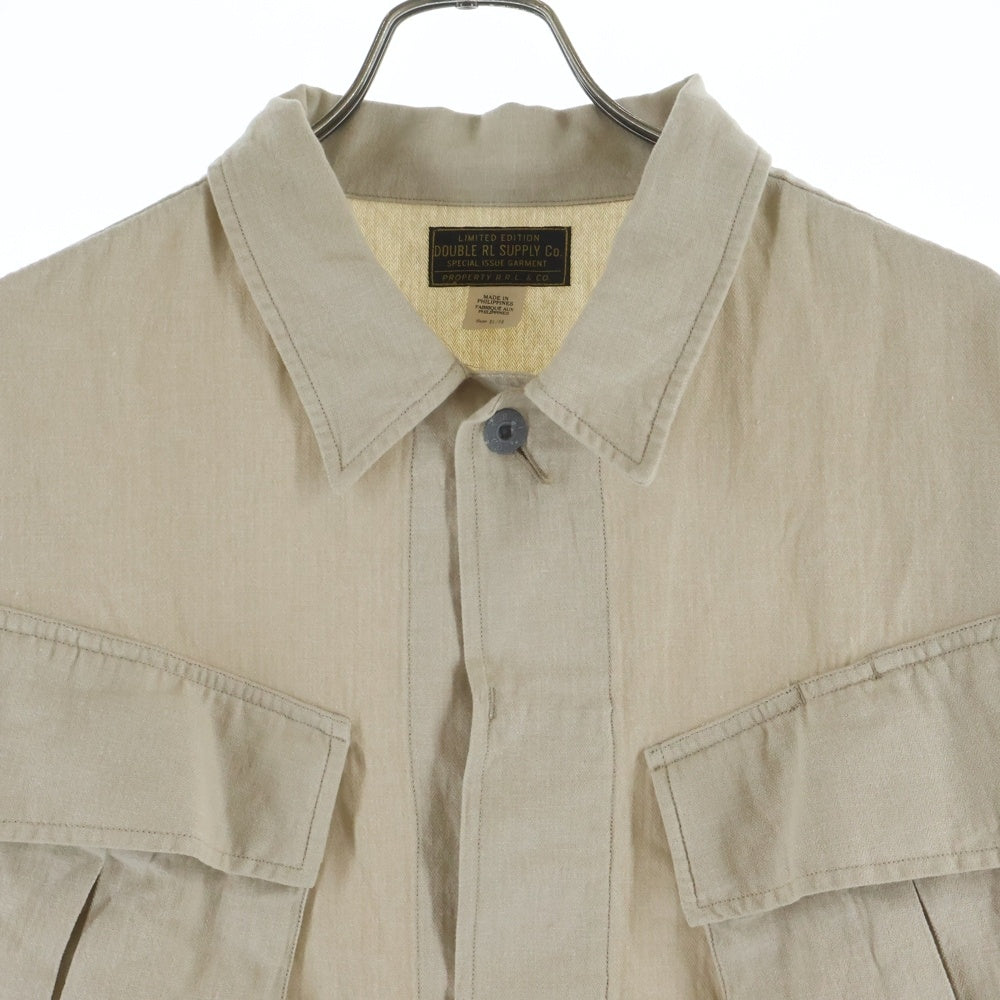 RRL(ダブルアールエル) 23SS ×RON HERMAN COTTON LINEN JACKET ロンハーマン コットンリネン 4ポケット ジャングルファティーグジャケット アイボリー