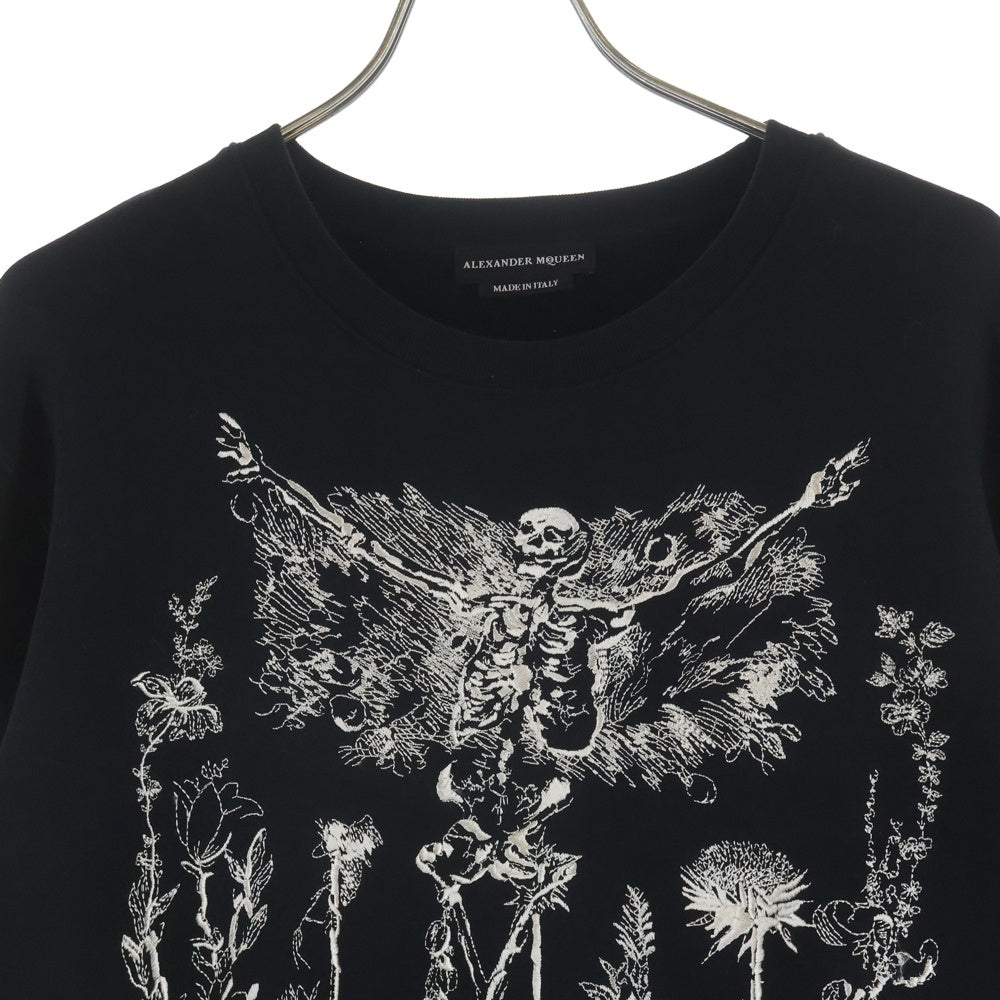 Alexander McQueen(アレキサンダーマックイーン) 23SS スカル グラフィック刺繍 クルーネック スウェットトレーナー ブラック 552049 QMX23