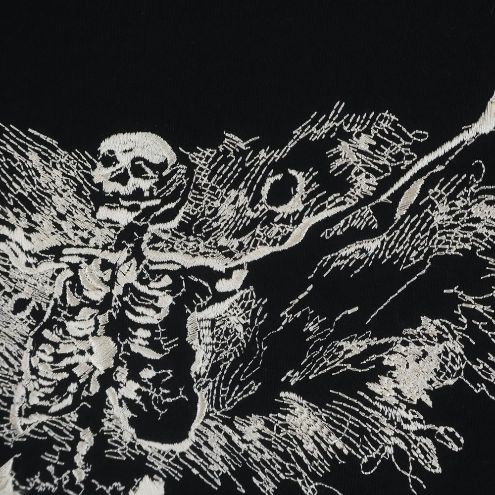 Alexander McQueen(アレキサンダーマックイーン) 23SS スカル グラフィック刺繍 クルーネック スウェットトレーナー ブラック 552049 QMX23