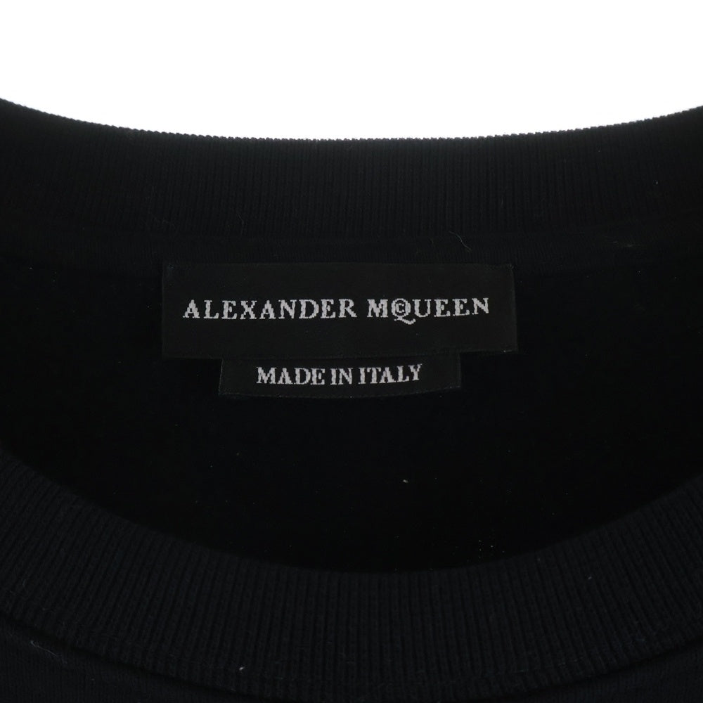 Alexander McQueen(アレキサンダーマックイーン) 23SS スカル グラフィック刺繍 クルーネック スウェットトレーナー ブラック 552049 QMX23