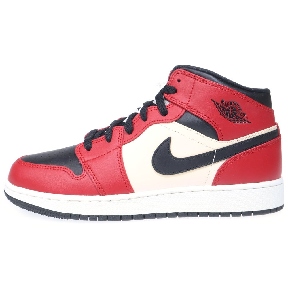 NIKE(ナイキ) AIR JORDAN 1 MID GS BLACK GYM RED エア ジョーダン ミッド ブラック ジム レッド ミッドカットスニーカー US7Y/25cm 554725-069 レディース
