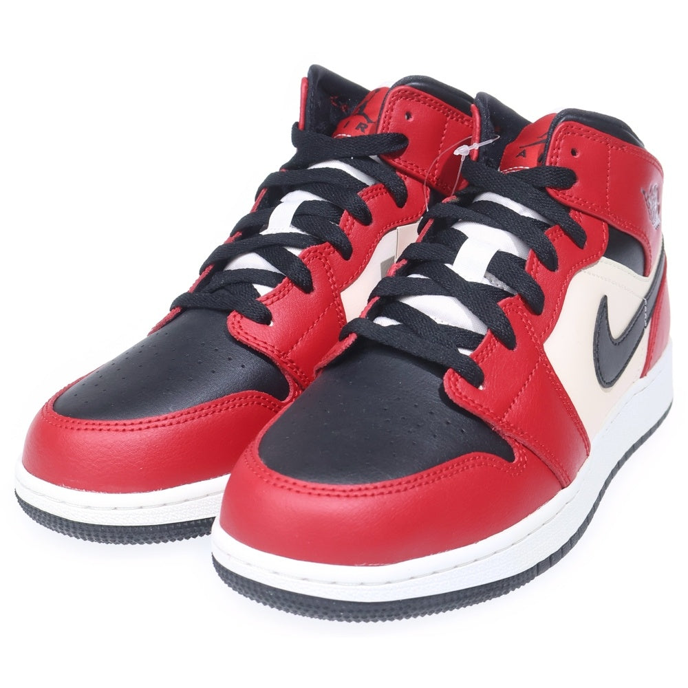 NIKE(ナイキ) AIR JORDAN 1 MID GS BLACK GYM RED エア ジョーダン ミッド ブラック ジム レッド ミッドカットスニーカー US7Y/25cm 554725-069 レディース