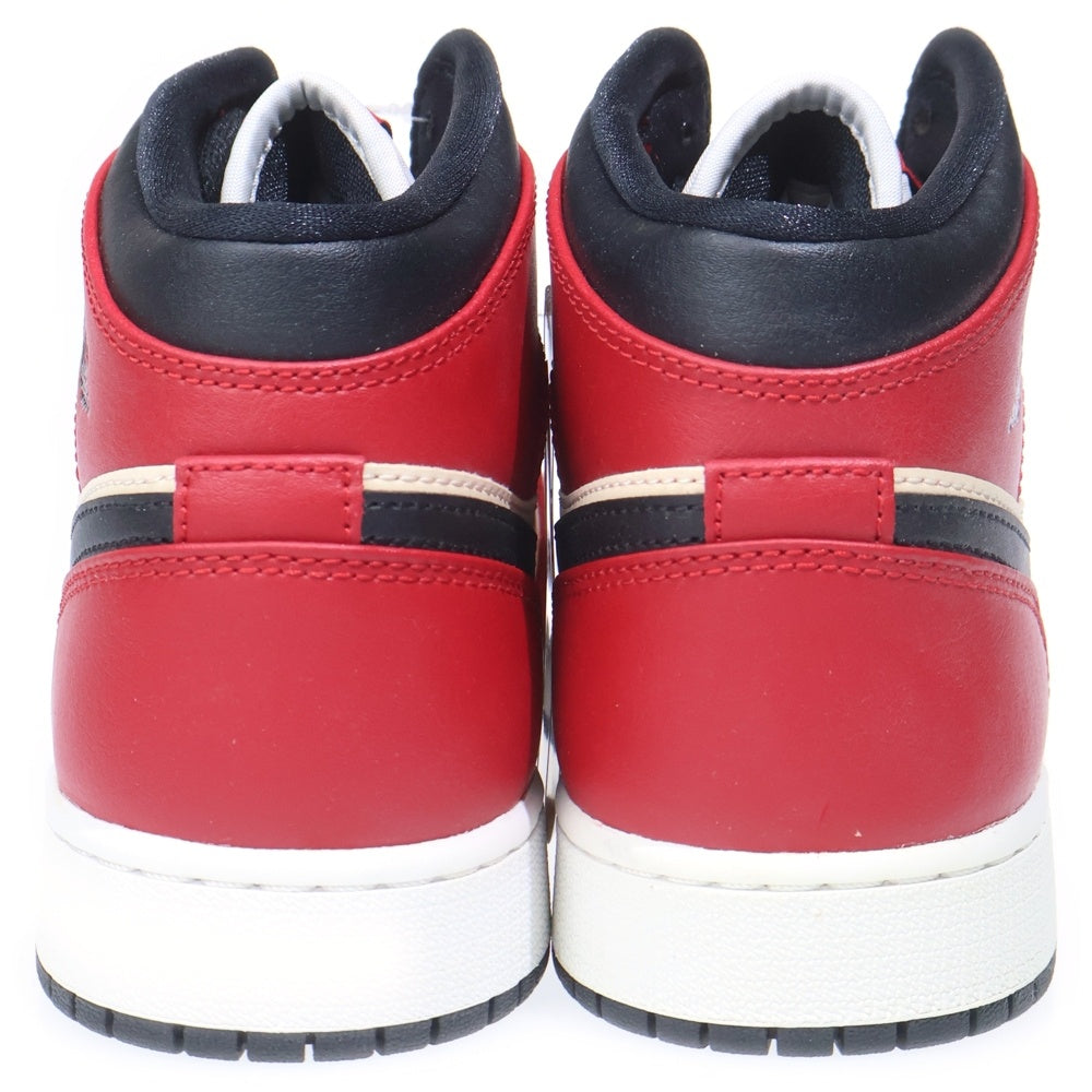 NIKE(ナイキ) AIR JORDAN 1 MID GS BLACK GYM RED エア ジョーダン ミッド ブラック ジム レッド ミッドカットスニーカー US7Y/25cm 554725-069 レディース