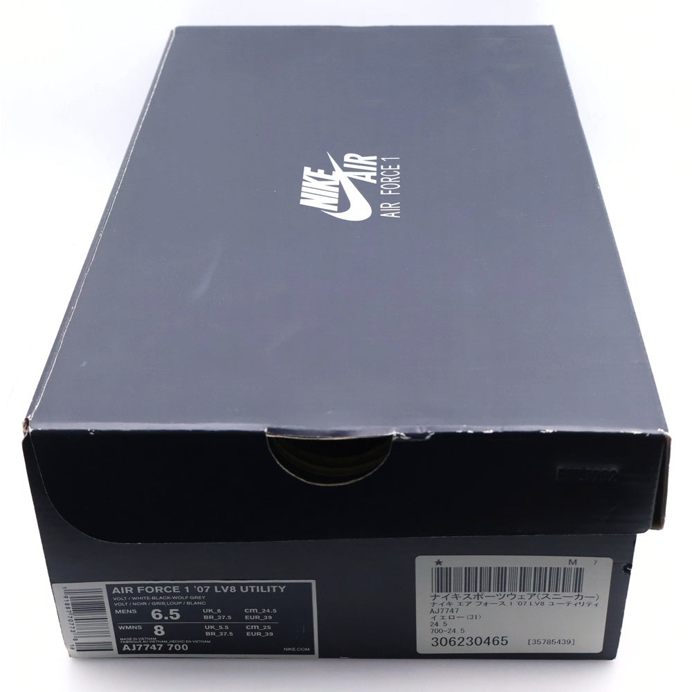 NIKE(ナイキ) AIR FORCE 1 07 LV8 UTILITY エアフォース 1 ユーティリティ ローカットスニーカー ネオンイエロー US6.5/24.5cm AJ7747-700 レディース