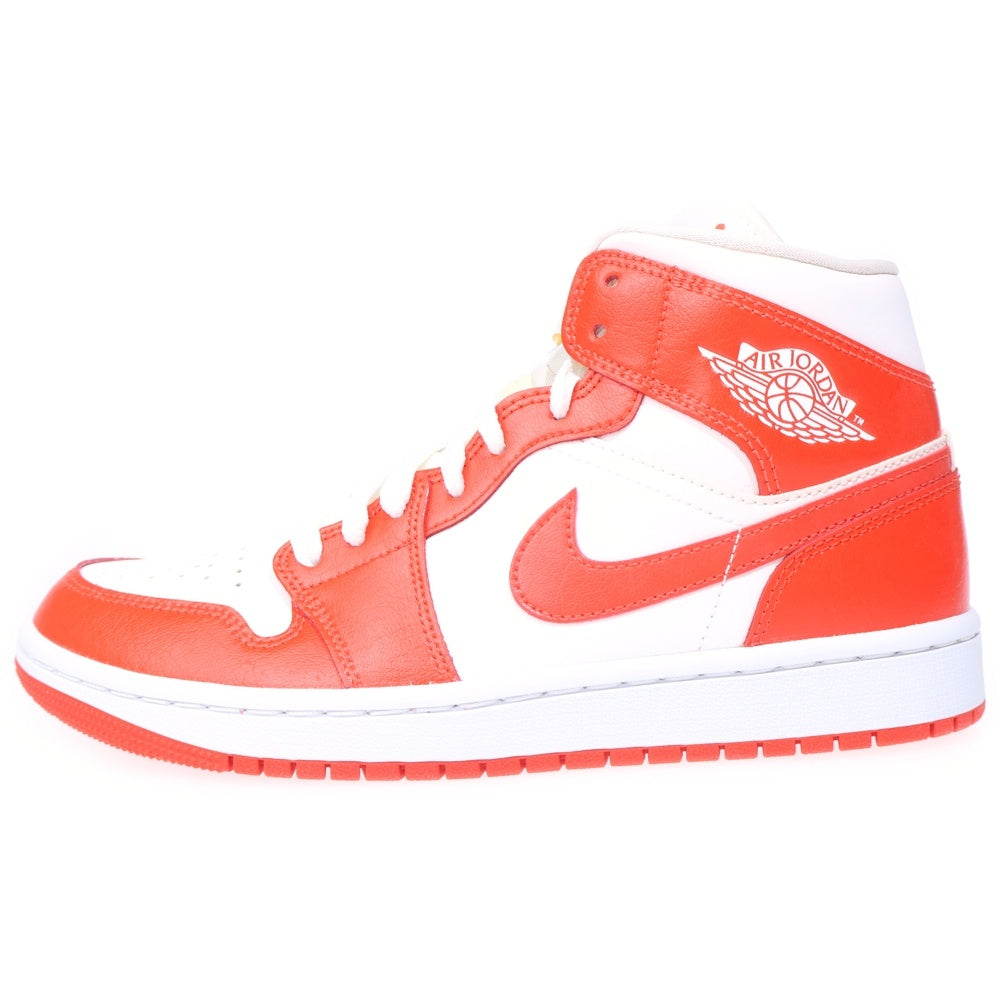 NIKE(ナイキ) WMNS AIR JORDAN 1 MID WHITE HABANERO RED ウィメンズ エアジョーダン1 ミッドカットスニーカー レッド/ホワイト US7.5/24.5cm BQ6472-116 レディース