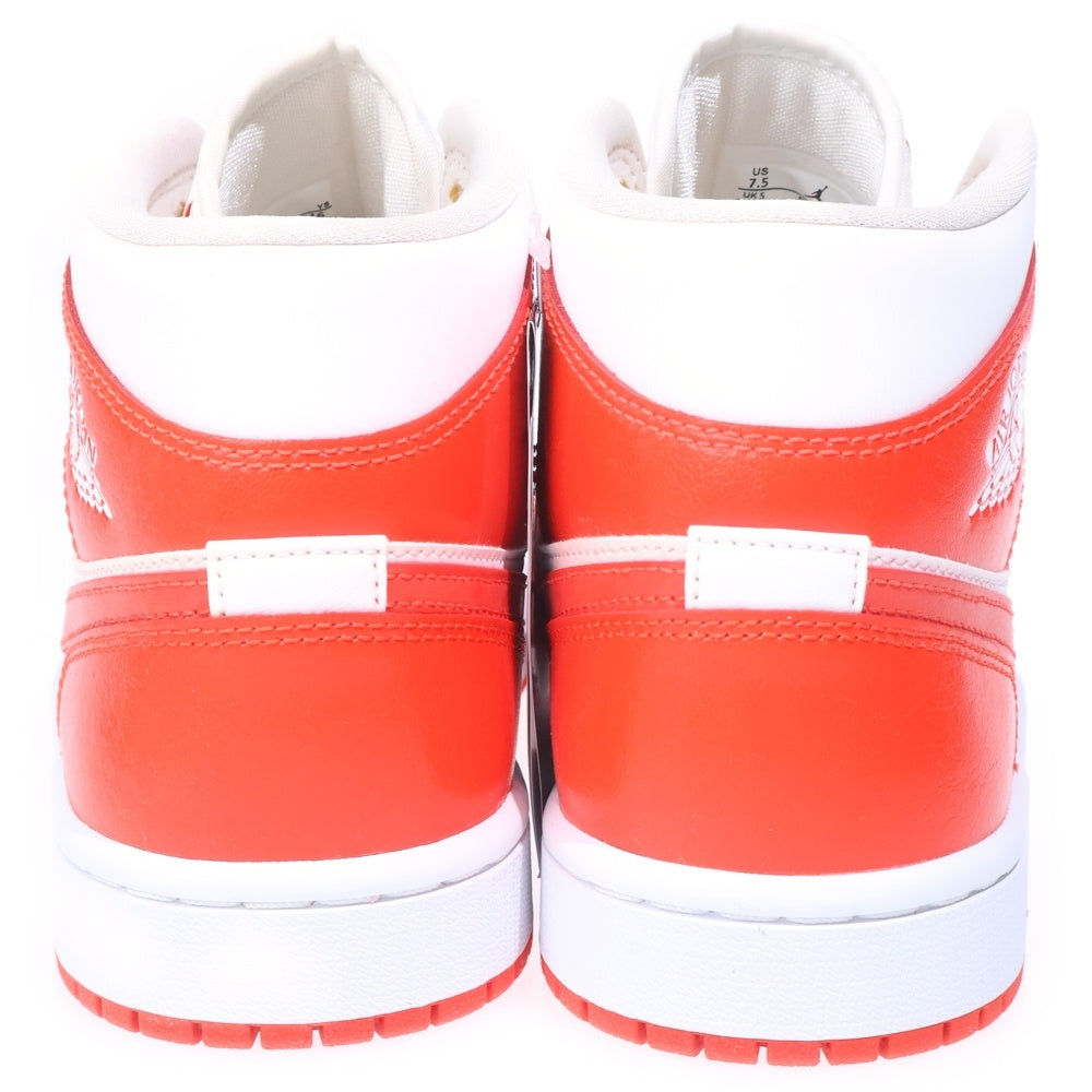NIKE(ナイキ) WMNS AIR JORDAN 1 MID WHITE HABANERO RED ウィメンズ エアジョーダン1 ミッドカットスニーカー レッド/ホワイト US7.5/24.5cm BQ6472-116 レディース