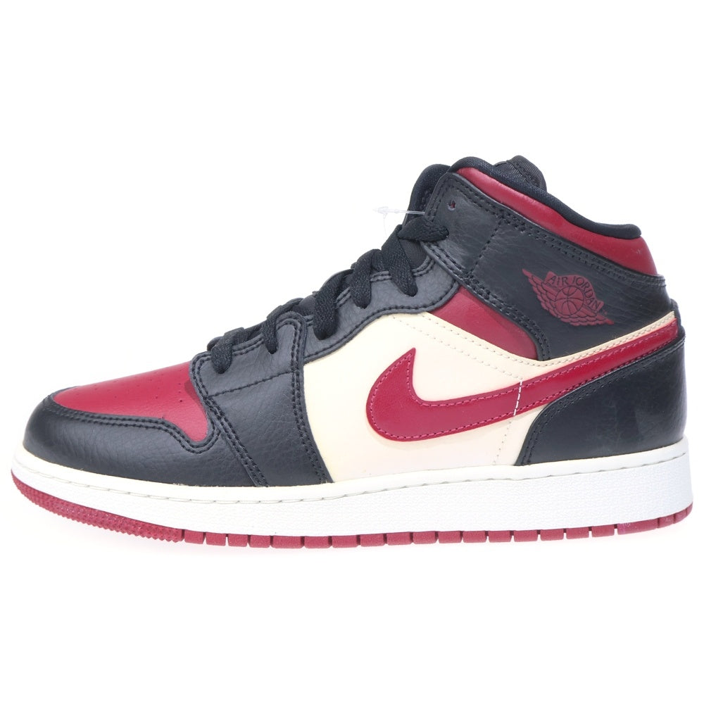 NIKE(ナイキ) AIR JORDAN 1 MID GS エアジョーダン 1 ミッドカットスニーカー ブラック/パープル US6.5Y/24.5cm 554725-066 レディース