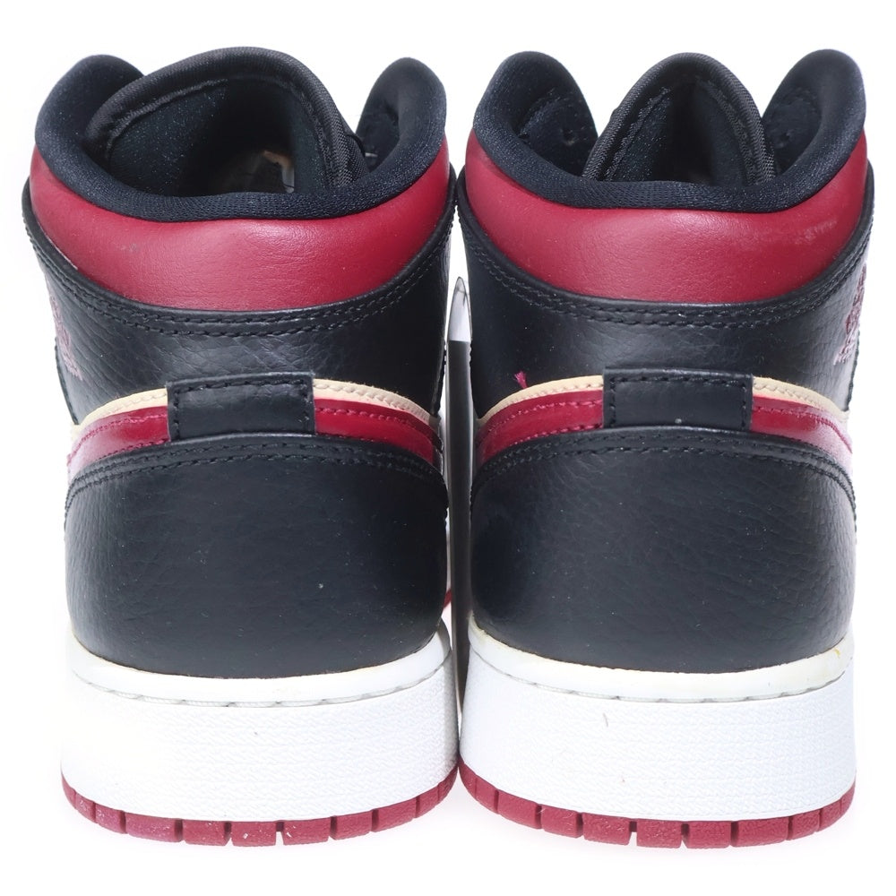 NIKE(ナイキ) AIR JORDAN 1 MID GS エアジョーダン 1 ミッドカットスニーカー ブラック/パープル US6.5Y/24.5cm 554725-066 レディース