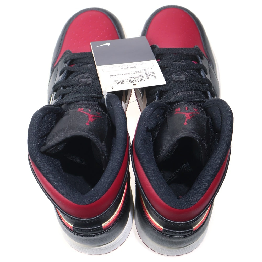 NIKE(ナイキ) AIR JORDAN 1 MID GS エアジョーダン 1 ミッドカットスニーカー ブラック/パープル US6.5Y/24.5cm 554725-066 レディース