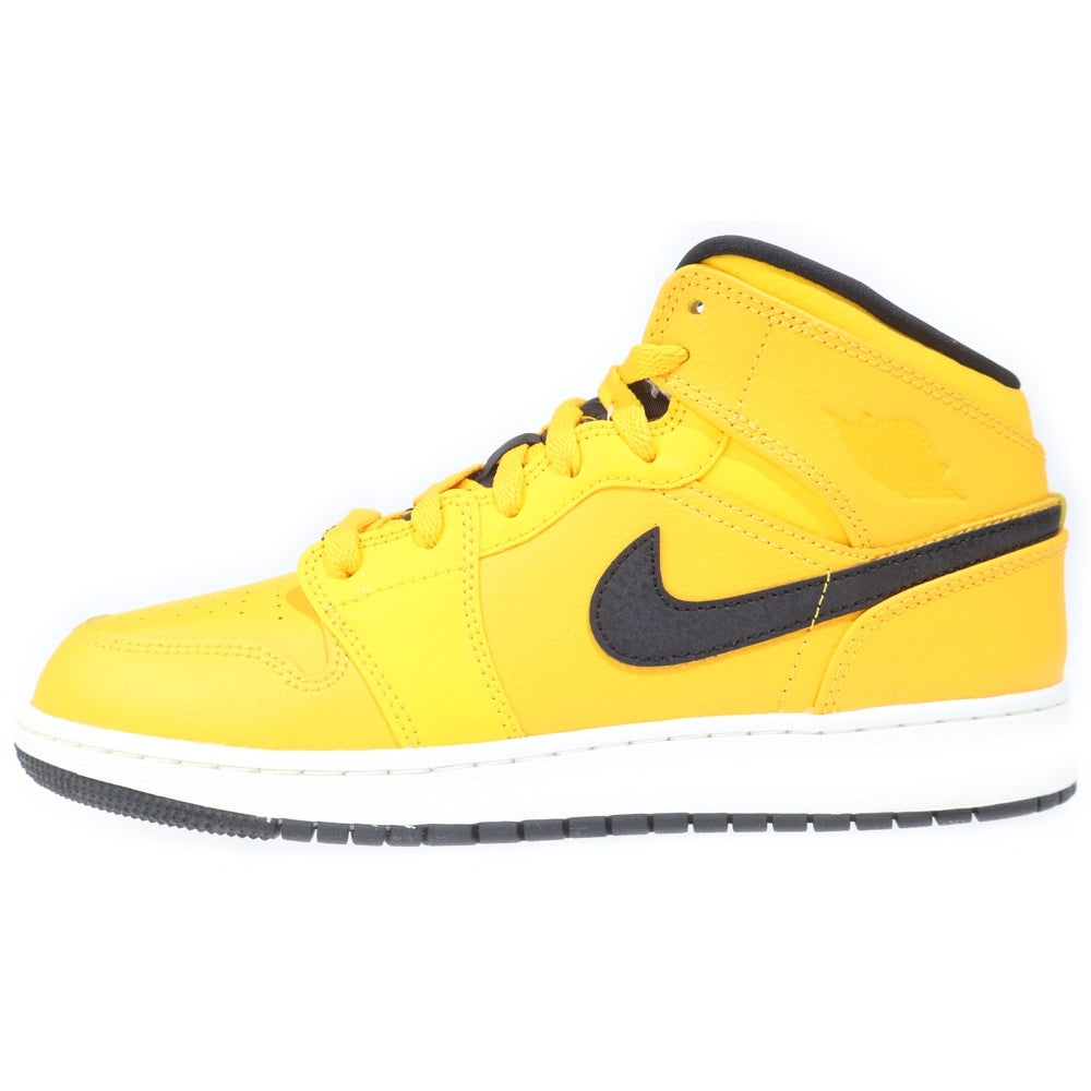 NIKE(ナイキ) AIR JORDAN 1 MID BG エアジョーダン 1 ミッドカットスニーカー イエロー US7Y/25cm 554725-700 レディース