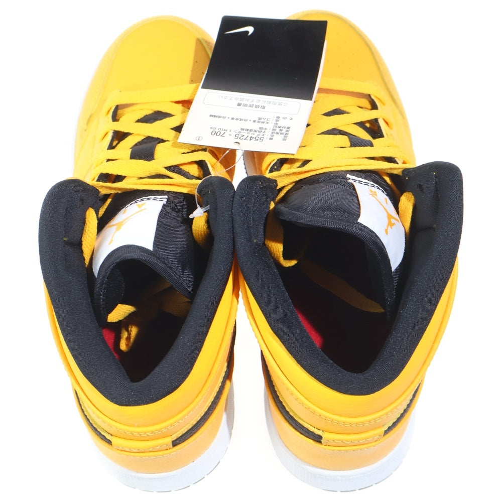 NIKE(ナイキ) AIR JORDAN 1 MID BG エアジョーダン 1 ミッドカットスニーカー イエロー US7Y/25cm 554725-700 レディース